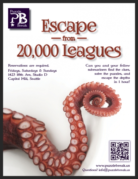 Escape Game Escape from Twenty Thousand Leagues, Puzzle Break. San Francisco.