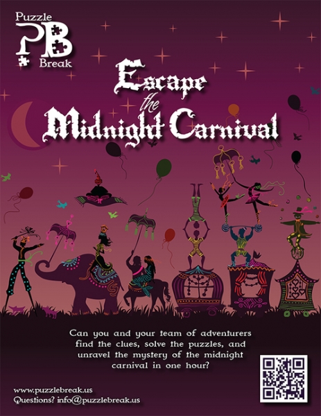 Escape Game Escape the Midnight Carnival, Puzzle Break. San Francisco.