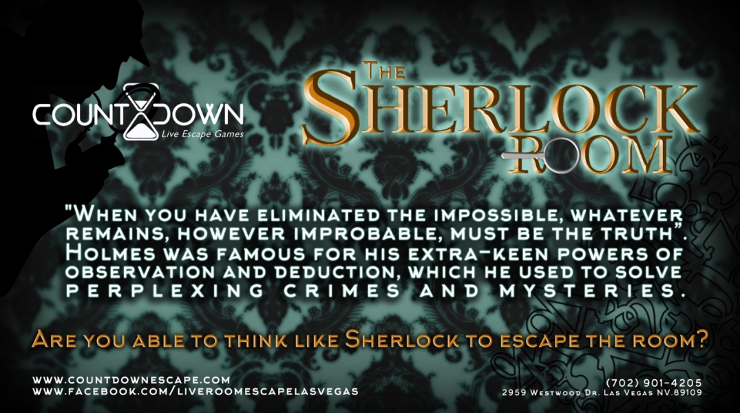 Escape Game The Sherlock, Countdown Live Escape Games. Las Vegas.